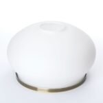 Abajur rotund din sticlă groasa VEGO 1715, Ø 170 mm, finisaj opal mat cu inel patinat ORION