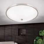 Plafoniera AIDA, cu abajur din sticlă opal mat, E27 3x40W otel finisaj crom satinat, 40cm IP20 ORION - imagine 2