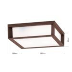 Plafoniera de exterior HENRY, E27 2x35W aluminiu finisaj corten, diametrul 26cm IP44 ORION - imagine 6