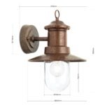 Aplica de exterior vintage LEONIE, E27 1x35W otel inoxidabil finisaj maro, inaltime 32cm IP44 ORION - imagine 6