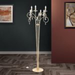 Lampa de podea GIADA, 175cm 6xE14/40W cristale SPECTRA Swarovski, cadru otel finisaj auriu mat IP20 ORION - imagine 2