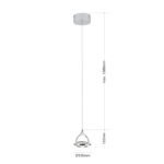 Pendul LED MOON, 150cm, LED 8W/300lm/3000K, sticla cristalina K9, otel finisaj crom IP20 ORION - imagine 6