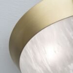 Plafoniera FRANO, cu abajur din sticlă opal mat, E27 3x40W otel finisaj alama mata, 34cm IP20 ORION - imagine 3