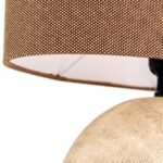 Lampa de masa ETHNO cu abajur oval de in, E27 1x60W ceramica finisaj  maro, 52cm IP20 ORION - imagine 5