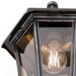 Aplica pentru exterior HERMINE in jos,  E27 1x60W aluminiu finisaj negru/argintiu, geam fumuriu inaltime 45cm IP43 ORION - imagine 4