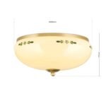Plafoniera LANDHOUS, cu abajur din sticla crem-sampanie-verde, E27 3x60W otel finisaj alama periata, 35cm IP20 ORION - imagine 5