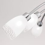 Plafoniera CARLA, cu abajur din sticlă cu model decorativ perforat, G9 5x40W otel finisaj crom, 60cm IP20 ORION - imagine 4