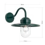Aplica pentru exterior EDWARD,  E27 1x60W aluminiu finisaj verde inaltime 30cm IP44 ORION - imagine 6