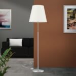 Lampadar KARA, cu abajur de in, E27 1x60W aluminiu finisaj crom satinat, 165cm IP20 ORION - imagine 4