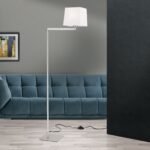 Lampadar CARTLON, cu montare rotativă cu abajur textil, E27 1x40W otel finisaj crom satinat, 127cm IP20 ORION - imagine 3