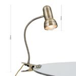 Lampa de masa spot WILHELM cu clema de prindere, E27 1x40W otel finisaj alama antica, 23cm IP20 ORION - imagine 5