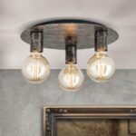 Plafoniera RETRO, E27 1x60W fara bec, otel finisaj alama antica, 34cm IP20 ORION