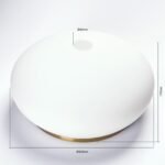 Abajur rotund din sticlă groasa EMPIRE 387, Ø 320mm, finisaj opal mat cu inel patinat ORION - imagine 2