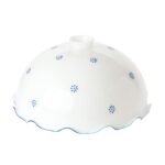 Abajur floral din sticlă groasa LANDHAUS 430, Ø 300mm, finisaj opal lucios cu margine albastra ORION - imagine 2