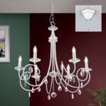 Candelabru GIADA, 74cm 6xE14/40W cristale SPECTRA Swarovski, cadru otel finisaj argintiu mat IP20 ORION