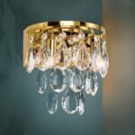 Aplica din cristal CELESTE, 19cm 3xG9/40W sticla cristalina K9, cadru otel finisaj auriu IP20 ORION