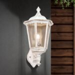 Aplica pentru exterior PUCHBERG in sus,  E27 1x60W aluminiu finisaj alb/auriu, geam fumuriu inaltime 45cm IP44 ORION - imagine 2