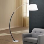 Lampadar PHILIPP,inaltime reglabila cu abajur de in, E27 1x60W otel finisaj crom - negrut, 162-192cm IP20 ORION