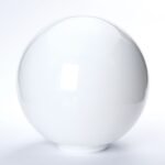 Abajur din sticlă groasa cu filet, Ø 200mm, finisaj opal lucios, orificiu 84mm ORION
