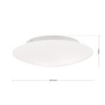 Plafoniera ALBA, cu abajur din sticlă opal mat, E27 2x60W otel finisaj alb, 37cm IP20 ORION - imagine 5