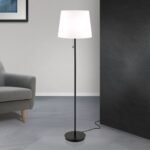 Lampadar LUDWIG, cu abajur de in, E27 1x40W otel finisaj negru, 157cm IP20 ORION - imagine 3