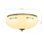 Plafoniera LANDHOUS, cu abajur din sticla crem-sampanie-albastru, E27 3x60W otel finisaj alama antica, 35cm IP20 ORION - imagine 6