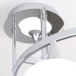 Plafoniera SNOWWHITE, 6 lampi G9, otel finisaj crom, abajur sticla opal, diametrul 71.5cm ORION - imagine 3