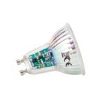 Bec LED  transparent dimabil, GU10, 5W, 3000K, 500Lm  L 55mm,  Ø50mm Orion