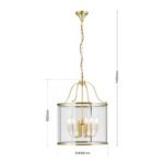 Pendul în formă de felinar BRUNO, cu abajur din sticla clar, E14 6x60W otel finisaj bronz, 56x140cm IP20 ORION - imagine 5