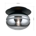 Plafoniera RICHARD, 27cm 1xE27/40W, cadru otel finisaj negru IP20 ORION - imagine 6