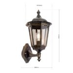 Aplica pentru exterior PUCHBERG in sus,  E27 1x60W aluminiu finisaj negru/auriu, geam fumuriu inaltime 45cm IP44 ORION - imagine 6