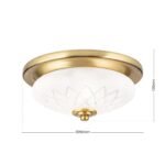 Plafoniera PORTO, cu abajur din sticlă satinată cu tăietură diamantată, E27 1x40W otel finisaj bronz, 28cm IP20 ORION - imagine 6