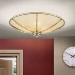 Plafoniera Vintage MAURO , E27 3x60W, otel Finisaj Alamă Antică 42cm IP20 ORION - imagine 2