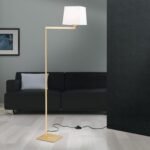 Lampadar CARTLON, cu montare rotativă cu abajur textil, E27 1x40W otel finisaj alama periata, 127cm IP20 ORION - imagine 3