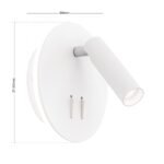 Aplica LED LENNY, aluminiu finisaj alb LED 6+3W/500+200lm 3000K 15cm IP20 ORION - imagine 5