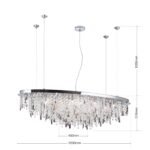 Lampa suspendata din cristal CRYSTALRIVER, H131cm 21xG9/40W sticla cristalina K9, cadru otel finisaj crom IP20 ORION - imagine 5