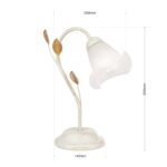 Veioza SISI, cu abajur din sticla opal-mat, E14 1x40W otel finisaj fildes-auriu, 33cm IP20 ORION - imagine 5