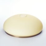 Abajur rotund din sticlă groasa LANDHAUS 413, Ø 260mm, finisaj sampanie mata cu inel patinat ORION