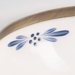 Plafoniera LANDHOUS, cu abajur din sticla opal-lucios-albastru, E27 2x60W otel finisaj alama antica, 28cm IP20 ORION - imagine 3