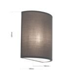 Aplica UFO cu abajur de in, E14 1x40W, otel finisaj gri, 22x18cm IP20 ORION - imagine 6