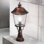 Lampadar pentru exterior KENZO,  E27 1x60W aluminiu finisaj cupru/negru inaltime 58cm IP44 ORION