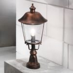 Lampadar pentru exterior KENZO,  E27 1x60W aluminiu finisaj cupru/negru inaltime 58cm IP44 ORION - imagine 2