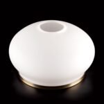 Abajur rotund din sticlă groasa VEGO 1715, Ø 170 mm, finisaj opal mat cu inel patinat ORION - imagine 2