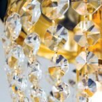 Plafoniera din cristal PLAFOND, 26cm 1xE27/40W cristal Asfour, cadru otel finisaj auriu IP20 ORION - imagine 5