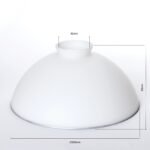Abajur conic din sticlă groasa LANDHAUS 432, Ø 200mm, finisaj opal mat cu inel argintie ORION - imagine 2
