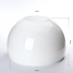 Abajur rotund din sticlă groasa, Ø 250mm, finisaj opal lucios,gaura 100mm ORION - imagine 2