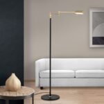 Lampadar LED BOSTON, variator tactil, 107-148cm, LED 10W/1000lm/3000K aluminiu finisaj negru-auriu IP20 ORION - imagine 3