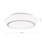 Plafoniera TENA, cu abajur din sticlă opal mat, E27 3x40W otel finisaj crom, 38cm IP44 ORION - imagine 6