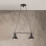 Pendul MATHILDA, E27 2x60W aluminiu finisacupru- alama antica, 140cm IP20 ORION - imagine 3