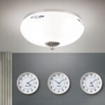Plafoniera LANDHOUS, cu abajur din sticla opal-lucios-albastru, E27 2x60W otel finisaj crom satinat, 28cm IP20 ORION - imagine 2